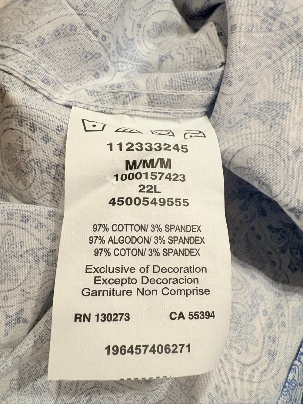 NWT Wrangler Girl’s Blue Paisley Button-Down Shirt